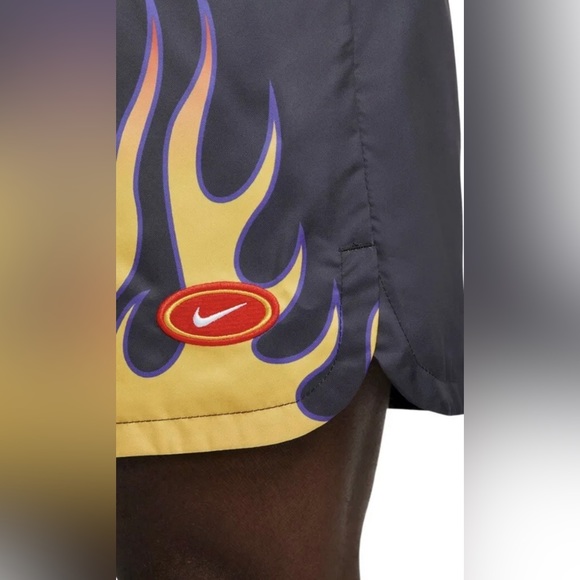 Nike Flow Americana Flame Woven Mesh Lined Shorts Black Men's XLarge DV9628-010 - Picture 2 of 4